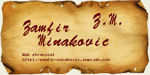Zamfir Minaković vizit kartica